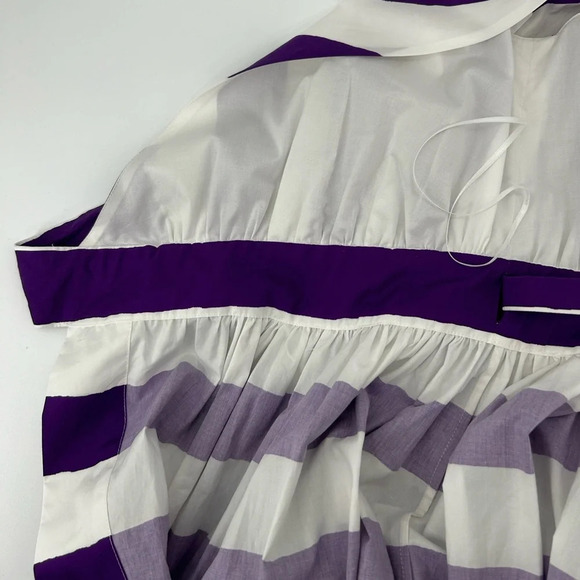 Dolce & Gabbana Monte Carlo Exclusive Je’ Taime Purple White Stripe Wrap Midi 38 - Picture 10 of 13